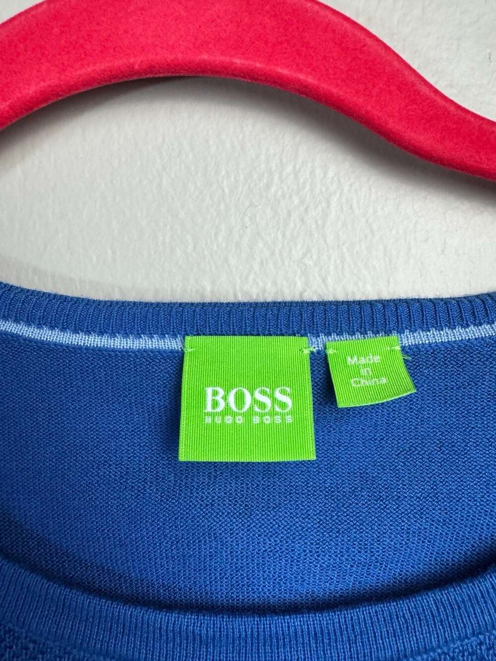 Hugo Boss Men's Blue Striped Crew Neck Long Sleeve Sweater - Picture 3 of 9